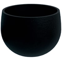 Japi All-Weather Black Round Rustic Planter, Large