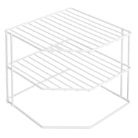 3-Tier White Wire Corner Shelf