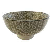 Beige Herringbone Pattern Porcelain Bowl, 4"