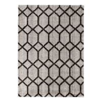(D439) Zion Black & Grey Tufted Area Rug with Non-Slip Back, 5x7