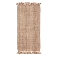 Natural Jute Boucle Fringe Accent Rug, 27x45