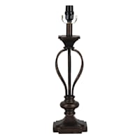 Bronze Open Metal Table Lamp, 21"
