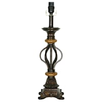 Bronze Open Metal Medium Table Lamp Base, 21"