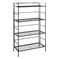 4-Tier Metal Folding Rack with Wire Shelves