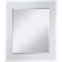 Bevel with High Gloss White Frame Wall Mirror, 16X20