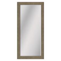 Oak Beveled Brown Leaner Mirror, 29.4x63.4