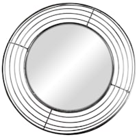 Metal Framed Round Wall Mirror, 36"