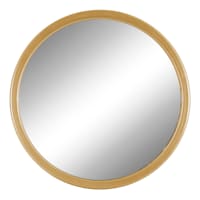 14X14 Round Metal Gold Finish Framed Mirror