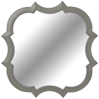Decorative Shape Pewter Injection Frame Wall Mirror, 30"