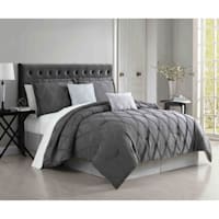6-Piece Lawton Grey Jacquard Comforter Set, Queen