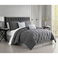 Lawton 6-Piece Grey Jacquard Comforter Set, Queen