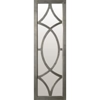 Silver Framed Panel Rectangle Wall Mirror, 12x37