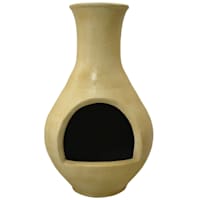 Handmade Clay Ringo Modern Outdoor Chimenea, 39"