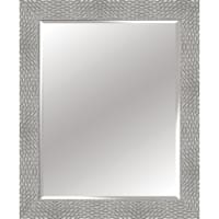 Beaded Silver Framed Rectangle Wall Mirror, 39x49
