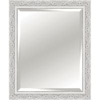 Solid Wood Antique White Rectangle Wall Mirror, 28x34
