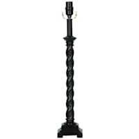 Black Twist Buffet Large Table Lamp Base, 24"
