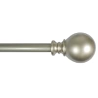 Gunner 5/8" Nickel Finish Ball Adjustable Curtain Rod, 48-84"