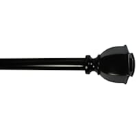 Aria 5/8" Black Finish Urn Style Adjustable Curtain Rod, 28-48"