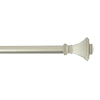 1/2" Nickel Finish Square Adjustable Curtain Rod, 36-72"