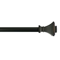 1/2" Black Finish Square Adjustable Curtain Rod, 36-72"