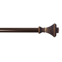 1/2" Bronze Finish Square Adjustable Curtain Rod, 36-72"