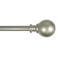 Gunner 5/8" Nickel Finish Ball Adjustable Curtain Rod, 28-48"