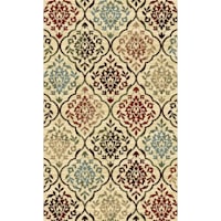 (D442) Oriental Ogee Floral Design Area Rug, 5x7