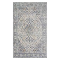 (A436) Honeybloom Penelope Grey Diamond Distressed Look Area Rug, 8x10
