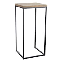 Fiona Wooden Top Plant Stand with Metal Base, Large