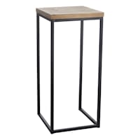 Fiona Wooden Top Plant Stand with Metal Base, Medium