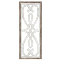 Scroll Carved Wooden Wall Panel, 15x38