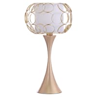 Gold Metal Small Lamp with Shade, 21"