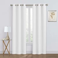 2-Pack Denver White Blackout Grommet Curtain Panels, 84"