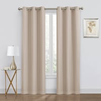 2-Pack Denver Beige Blackout Grommet Curtain Panels, 84"