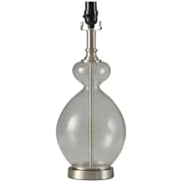 Providence Clear Seeded Glass Medium Table Lamp Base, 19"