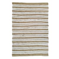 B508) Devon Hand Woven Jute & Ivory Chenille Area Rug, 7x10