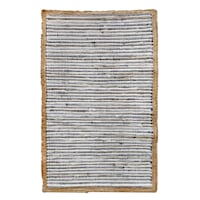 Denim Chindi with Jute Border Accent Rug, 2x4