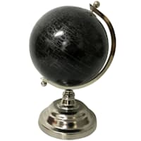 Black Metal Globe, 10.5"