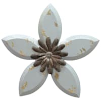 Blue Antique Wood Flower Wall Art, 15"