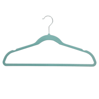 10-Piece Velvet Hangers, Pastel Turquoise