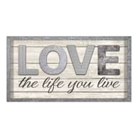 Glass Framed Love The Life You Live Framed with Raised Letters Wall Sign, 12x24