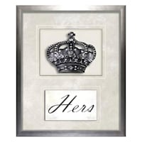 Glass Framed Hers Mini Crown with Matted Jewels, 10x12