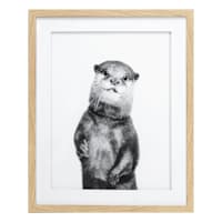 Glass Framed Otter Wall Art, 17x21