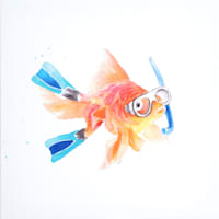Snorkeling Fish Canvas Wall Art, 12"