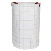 Modern Grid Patterned Laundry Hamper, Medium