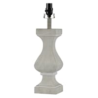 White Distressed Medium Table Lamp Base, 21"