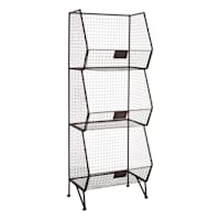 3-Tier Mesh Shelf, Black