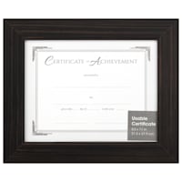 Wide Blackwash Profile Document Frame, 8.5x11