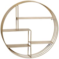 Gold Metal Round Wall Shelf, 24"
