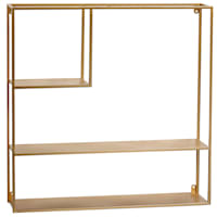 Gold Metal Square Wall Shelf, 24"